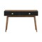 Armen Living Amigo Black Veneer and Walnut Wood Console Table LCAGCNWA - alternate 1